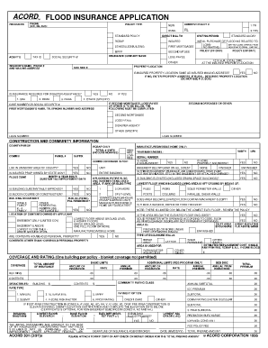 Flood Insurance Application  Form