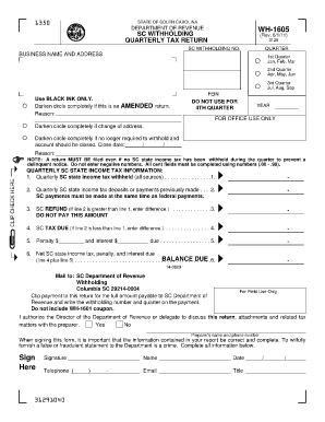  Sc Form 1605 2019