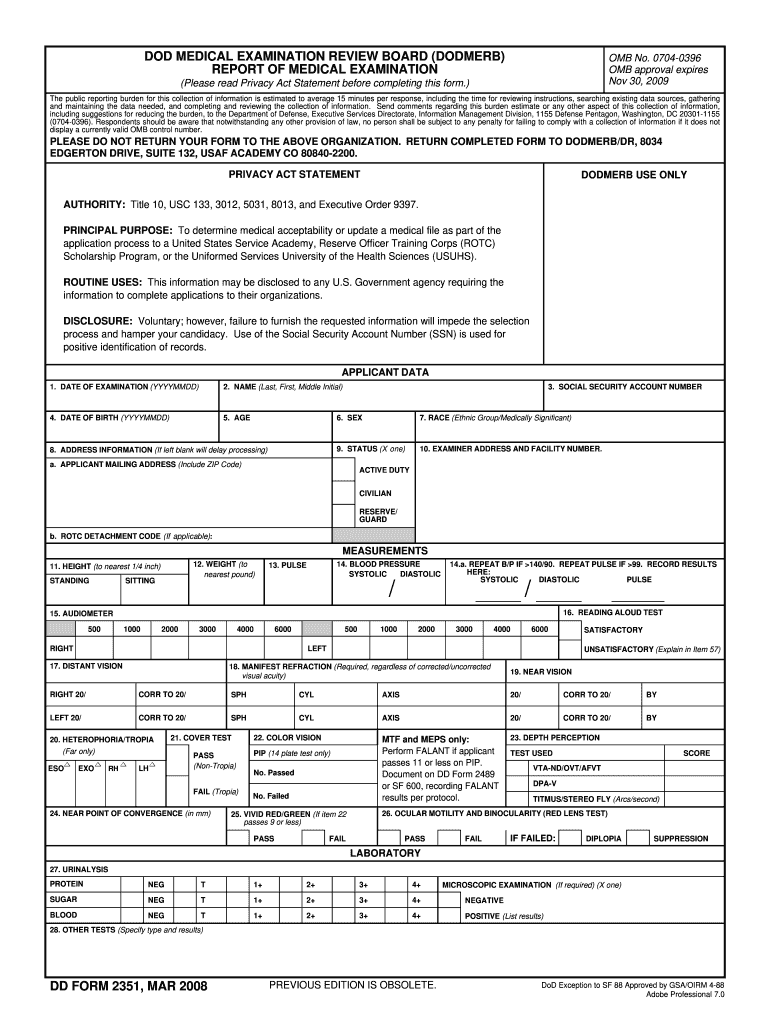 Dd Form 2351