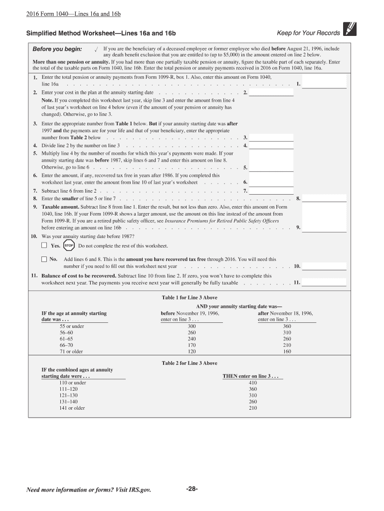 Simplified Method Worksheet Irs Simplified Method Worksheet The Art