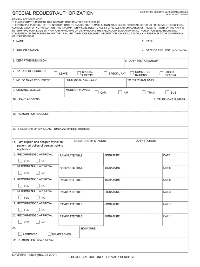  Navpers 1336 3  Form 2011-2024