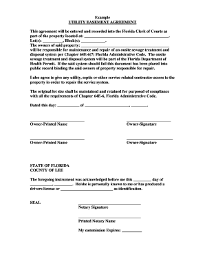 Utility Easement Agreement  Form