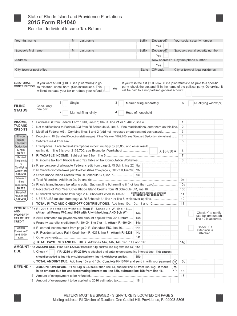  Ri 1040 Form 2015