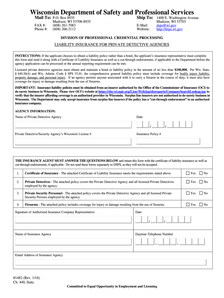  Form 1482  Dsps Wi 2011