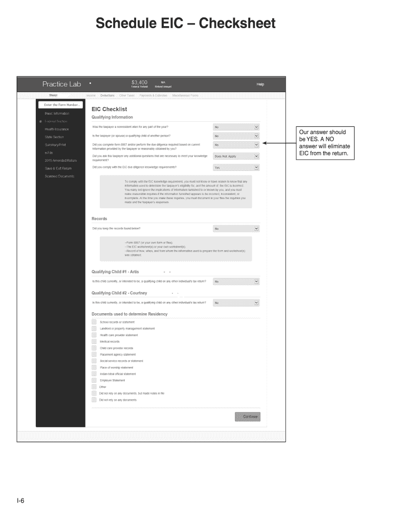 Eic Worksheet  Form