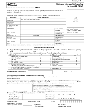 Indian Bank Account Opening Form Filling Sample