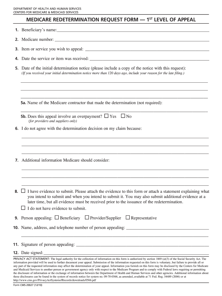 Cms Form 20027