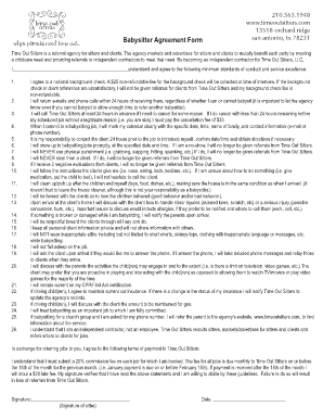 Babysitting Contract PDF  Form