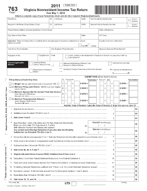 763 Virginia Department of Taxation Tax Virginia  Form