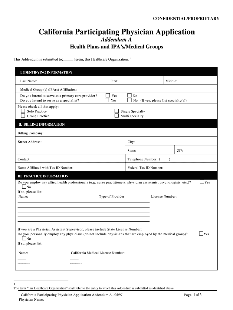  California Participating Physician 1997-2024