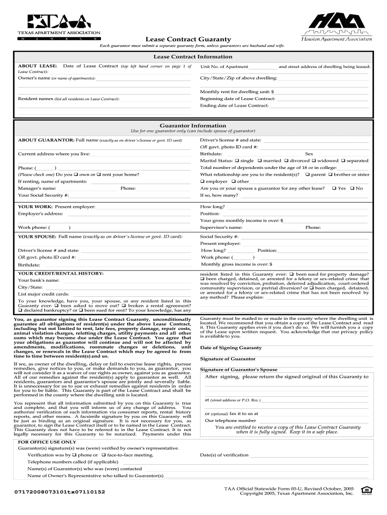 Contract Guaranty  Form