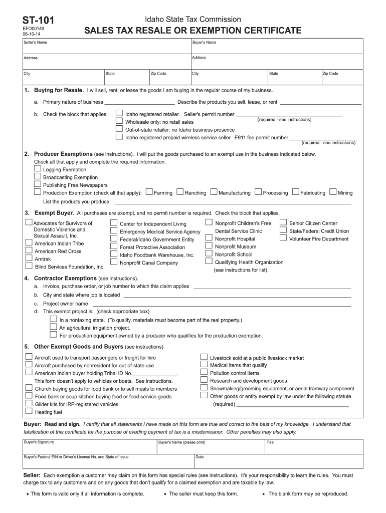  St 101  Form 2014