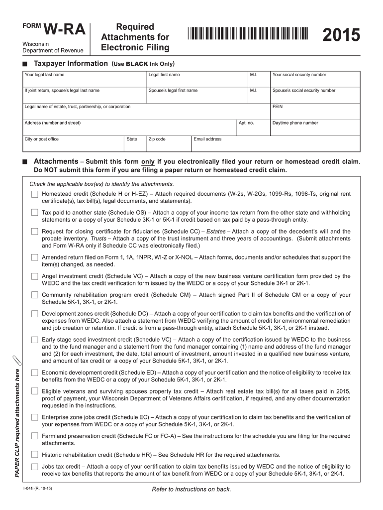  Wisconsin Wra  Form 2015