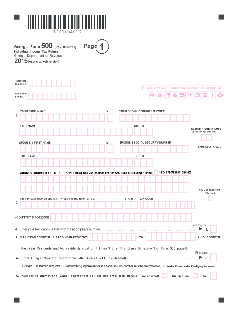 Georgia 500 Tax Form Fill Out And Sign Printable PDF Template SignNow