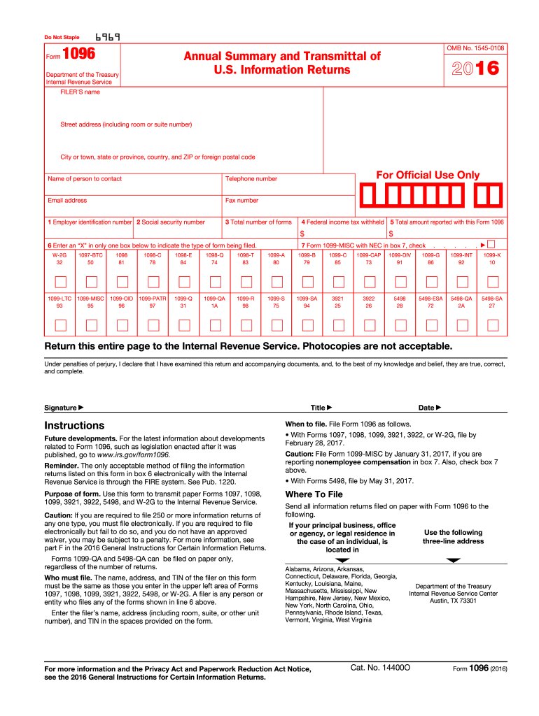 1096 Form Fill Out and Sign Printable PDF Template SignNow