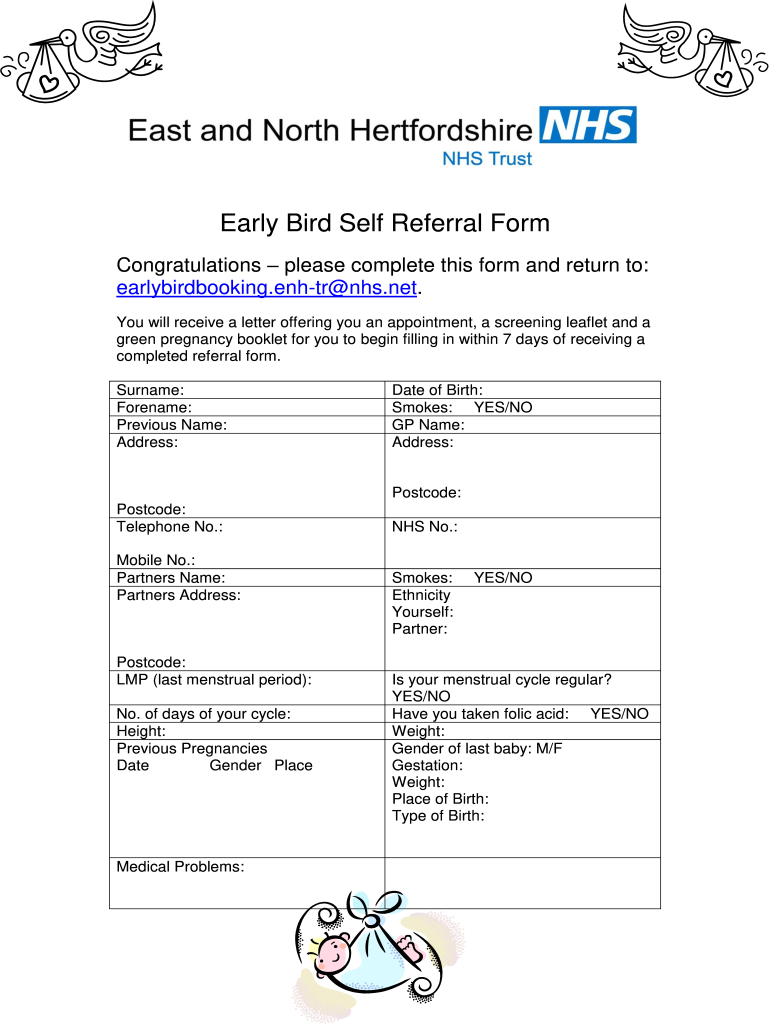 Early Bird Referral  Form