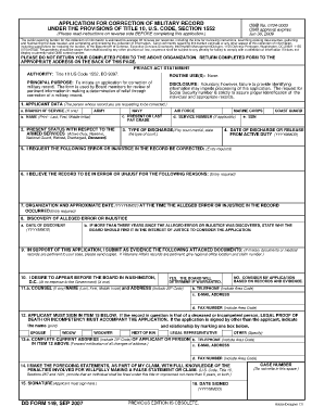 DD FORM 149, SEP APPLICATION for CORRECTION of Arpc Afrc Af