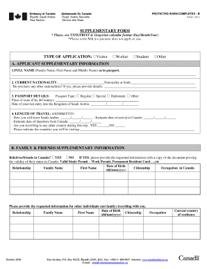 Supplementary Form * Please Use Typeprint &amp;