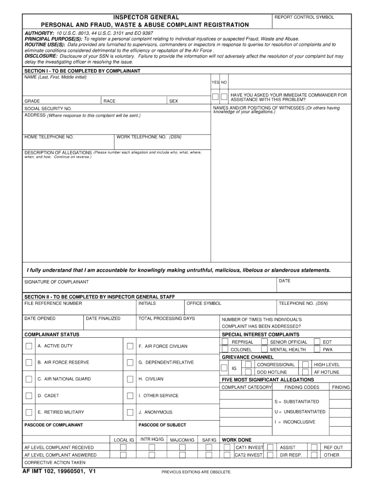 Af Form 102