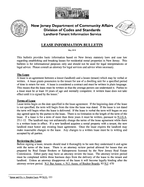 Nj Lease Agreement PDF Filler  Form