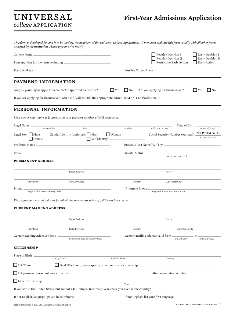 Apply for College Online  Form
