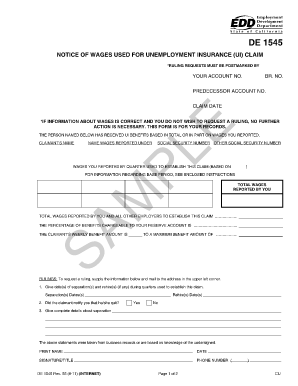 Edd Customer Account Number Location  Form