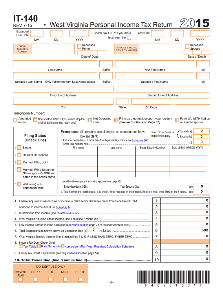  Wv it 140 Form 2019