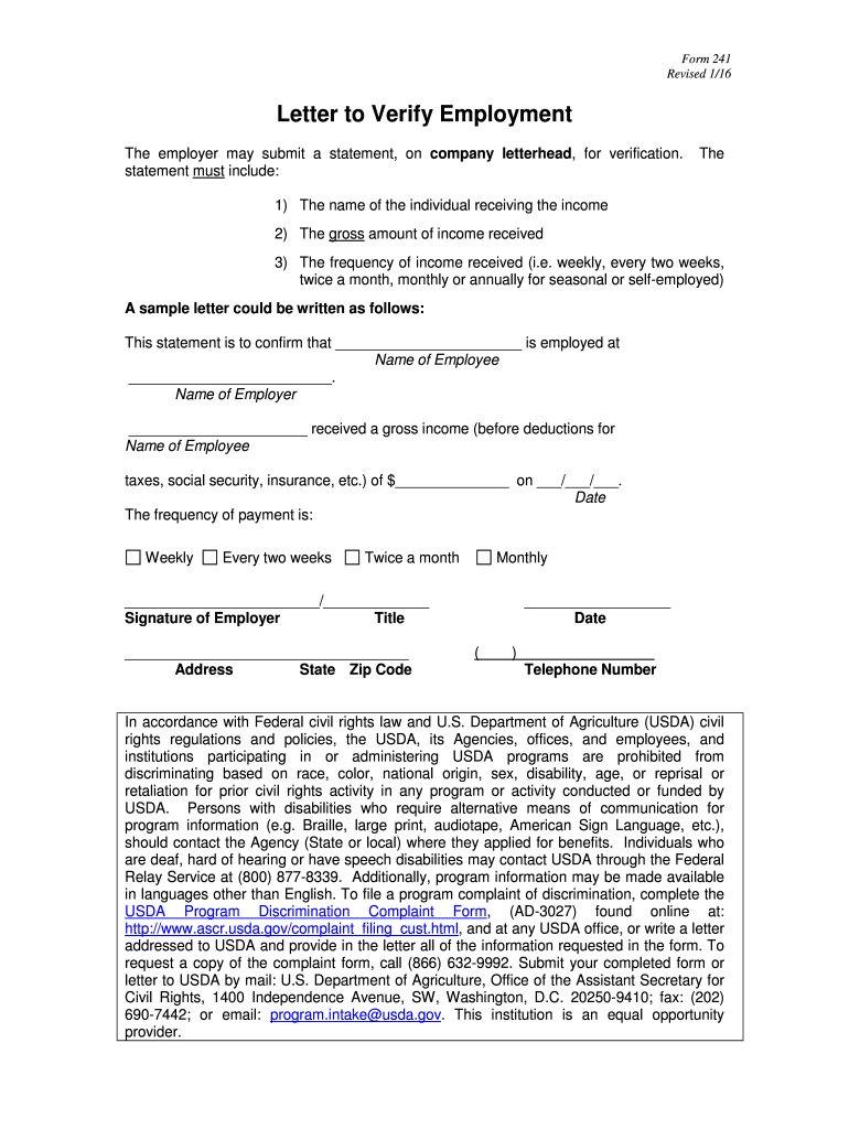 Letter Verify Employment Sample  Form