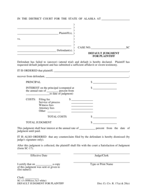 SC 13 Default Plaintiff 9 88 Small Claims Form