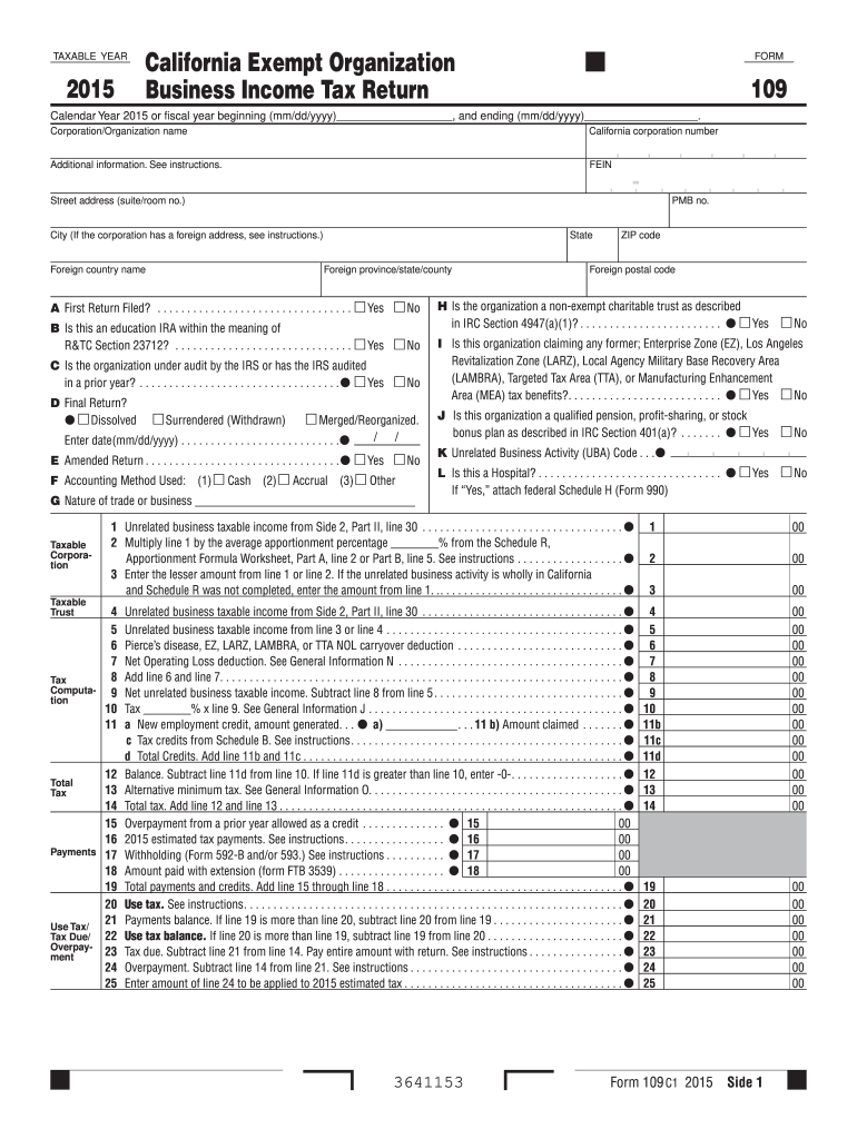  Form 109 2019