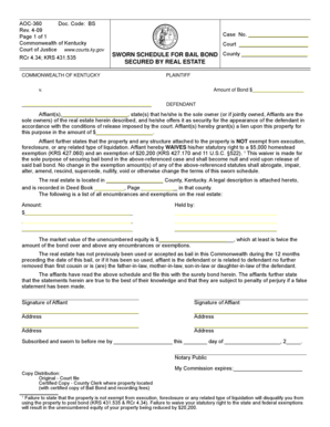 Kentucky Bond Secured  Form