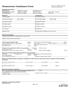 Homeowner Assistance Form