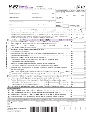 I 015i Schedule H EZ, Wisconsin Homestead Credit Short Form Revenue Wi