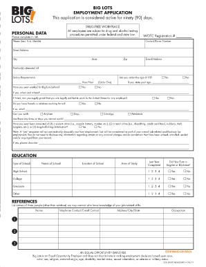 Big Lots Fillable Form