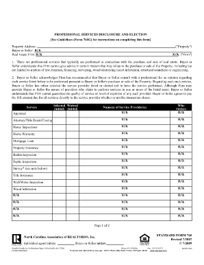 Professional Services Disclosure and Election Form 760