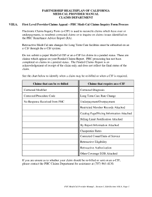 Claims Inquiry Form Cif 60 1