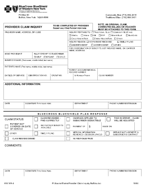 Print and Fill Claims Inquiry Form