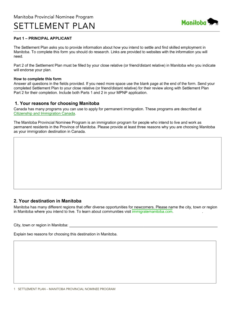 Settlement Plan Letter Sample  Form