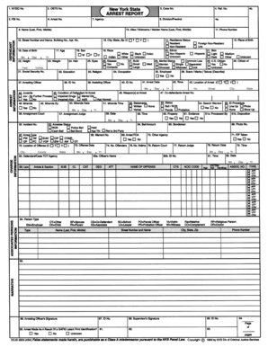 Nys Arrest Report  Form
