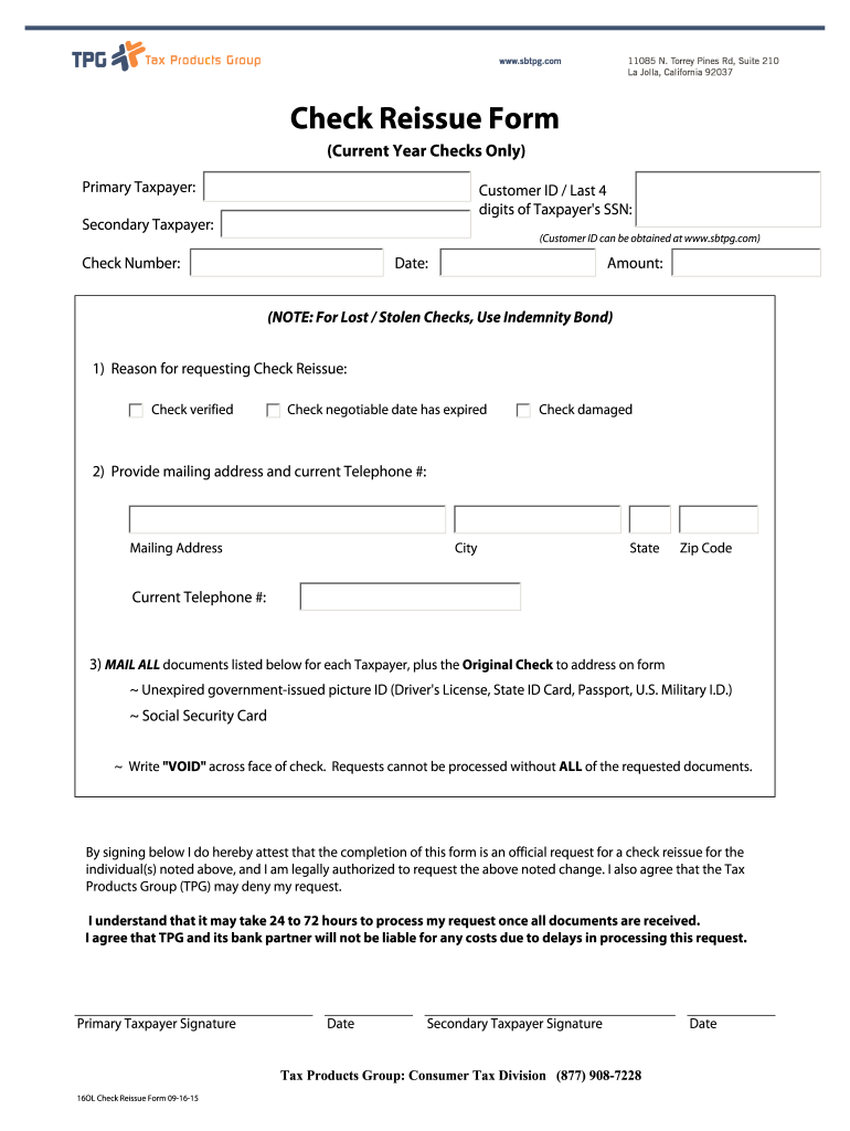 Sbtpg Check Reissue  Form