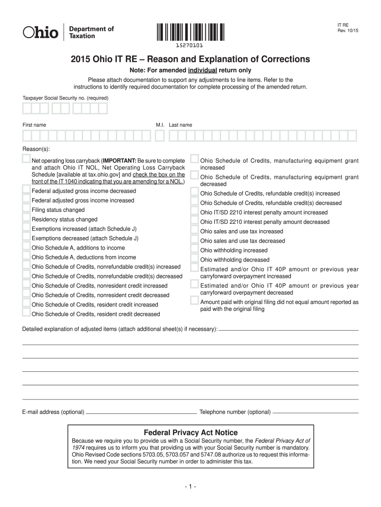 Get and Sign Tax Ohio 2015 Form
