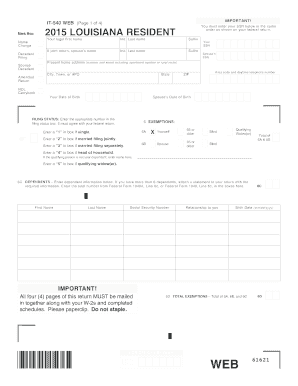  Louisiana State it 540 Form Online 2019