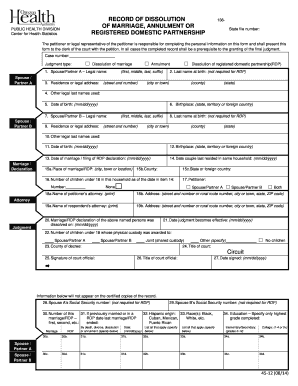 Oregon Divorce  Form