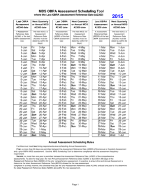 Mds Assessment Calendar  Form