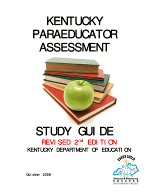 Kentucky Paraeducator Assessment  Form