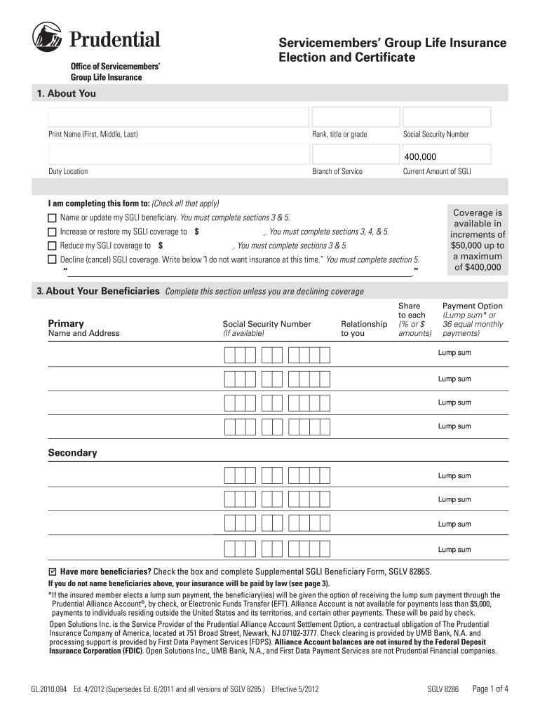  Sglv 8286 Fillable Form 2012