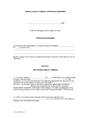 Joint Operating Agreement  Form