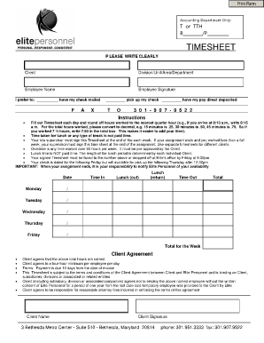 Attorney Timesheet  Form