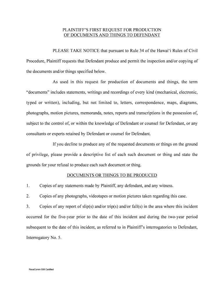 Plaintiff Documents  Form