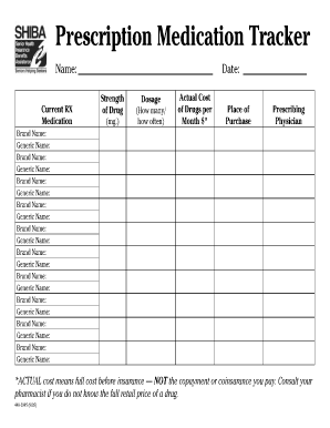 Medication Tracking Form